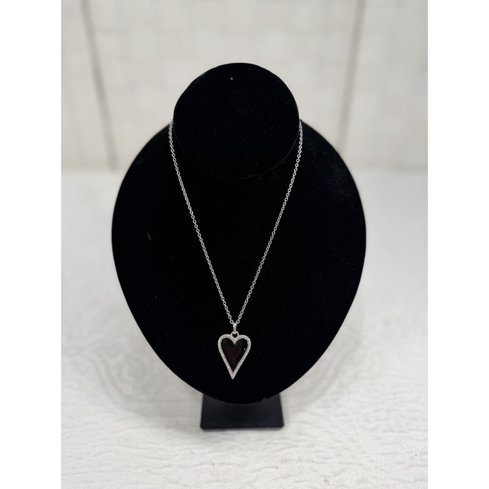 Brighton Midnight Heart silver plated necklace womens